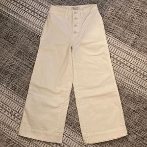 Madewell: Petite Emmett Wide-Leg Crop Pants: Button-Front Edition